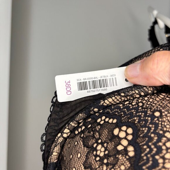 ADORE ME NEW 38DD Underwire Bra Womens Black Lace Nude SCA-BR-00093-JetBlk-38DD - Picture 6 of 7